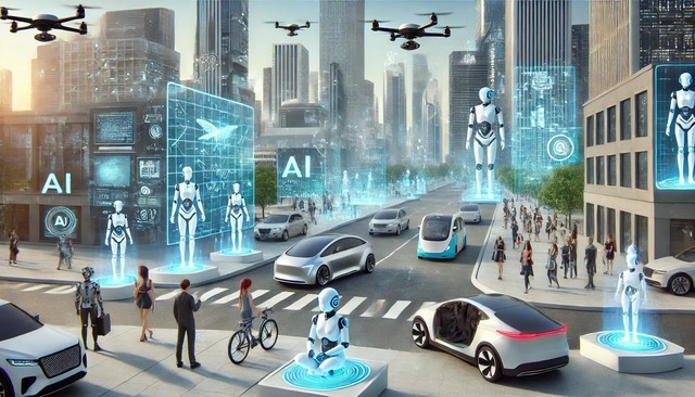 A_futuristic_society_where_AI_dominates_daily_life
